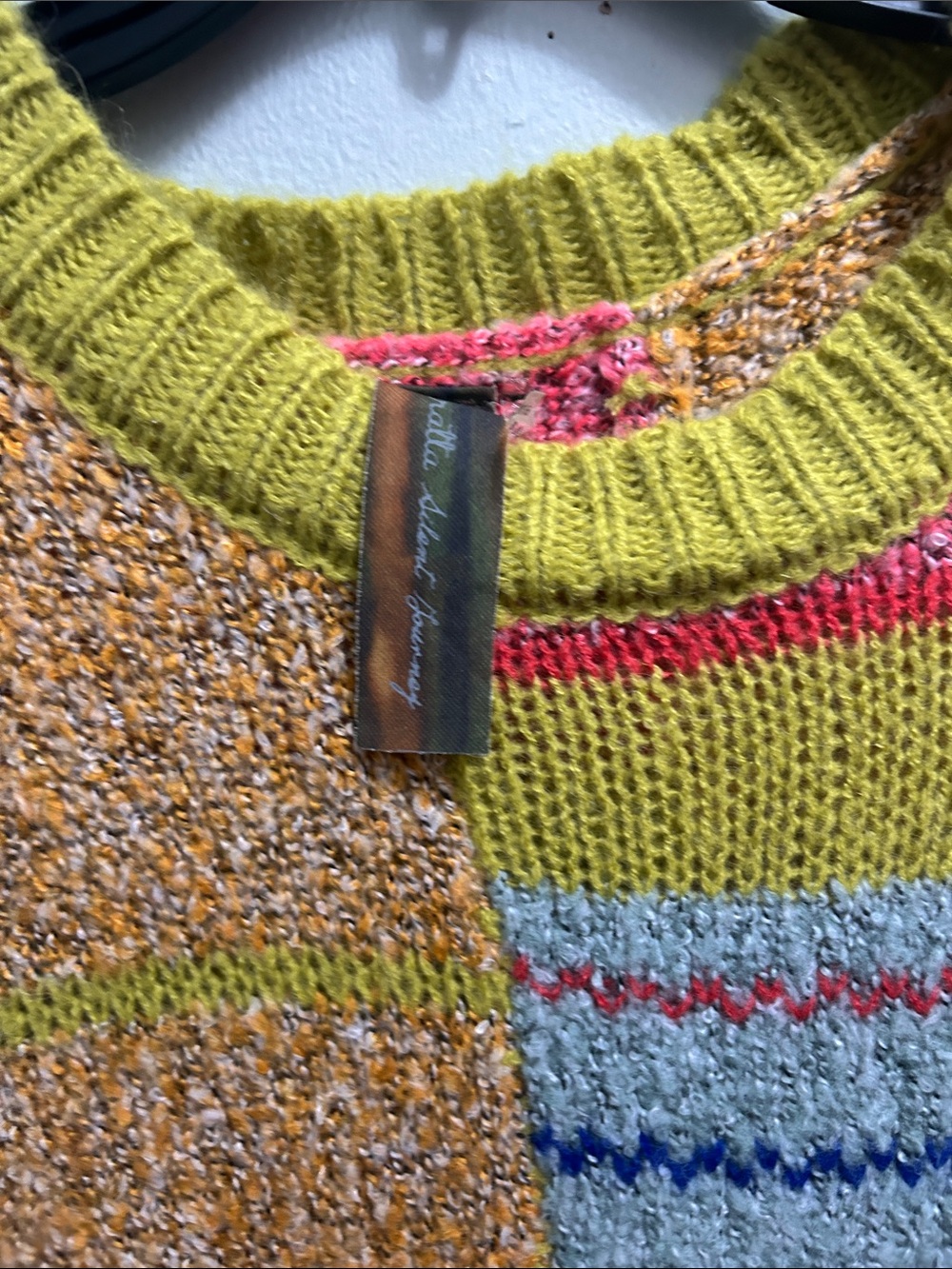 Colorblock Patchwork Crewneck Sweater - Multi - Picture 5 of 6